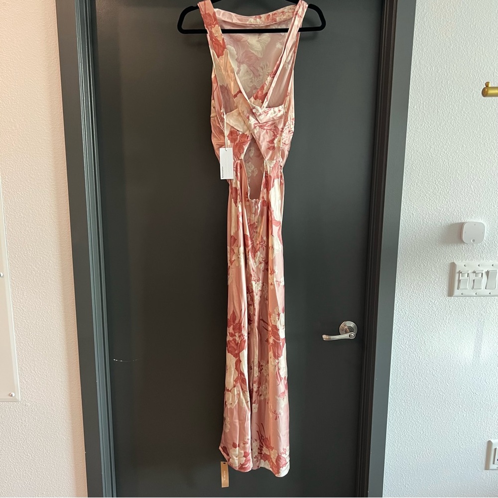 Reformation Casette Silk Dress Bellini Pink floral Size 10 NEW! New with tags! - Picture 8 of 12